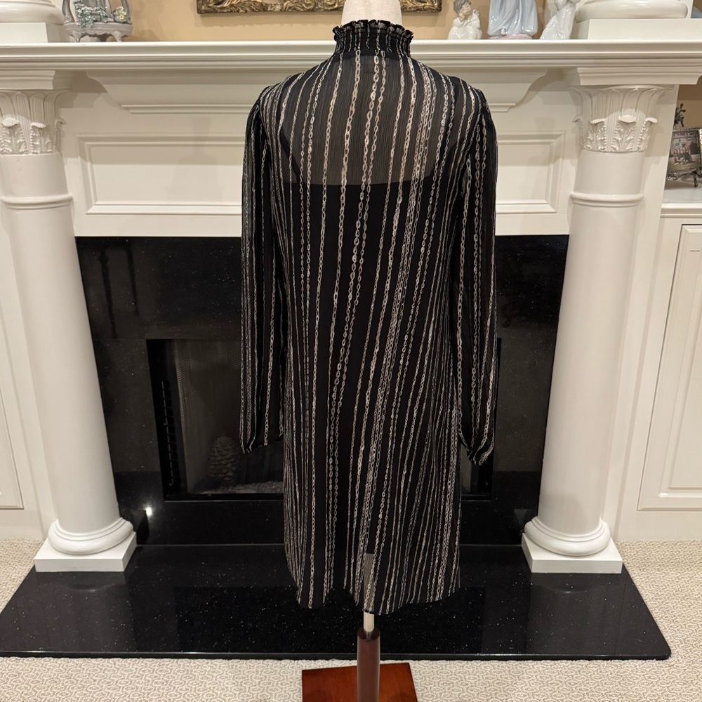 Harper Rose Black Metallic Sheer Long Sleeve Dress Women’s 4 - Picture 7 of 12